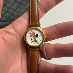 Lorus Brown Leather Minnie Mouse Watch